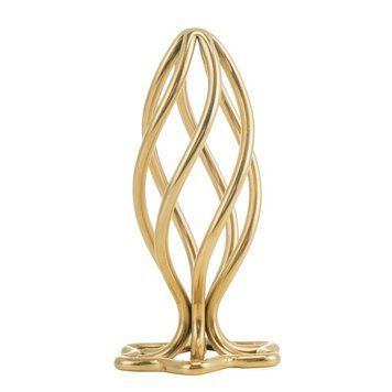 Анальна пробка LOCKINK SEVANDA Hollow Spiral Golden Metal Anal Plug - M size SX0883 фото
