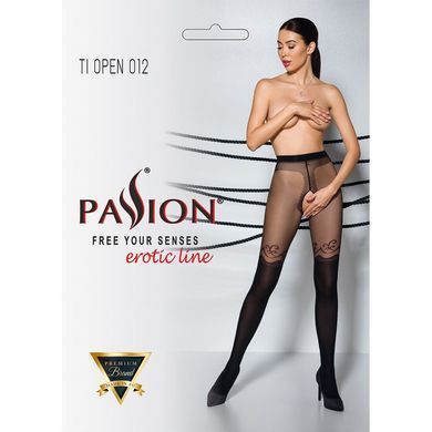 Колготки з відкритим доступом, подвійна щільність Passion TIOPEN 012 5 (20/40 den), black SO5917 фото