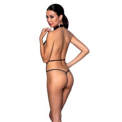 Боді-халтер з екошкіри Passion &mdash; Jannies Body Black SO8442 фото