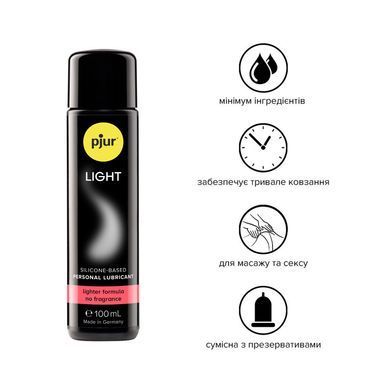 Силіконова змазка pjur Light 100 мл найбільш рідка, 2в1 для сексу та масажу PJ10210 фото