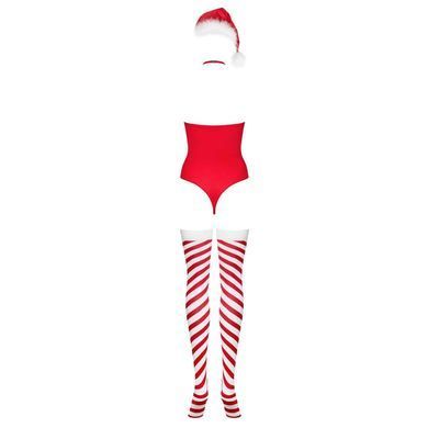 Різдвяне боді з шапочкою Санти Obsessive &mdash; Kissmas Teddy Red SX1153 фото