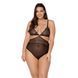 Боді з мереживним ліфом Passion &mdash; Amberly Body Plus Size Black SO7049 фото 2