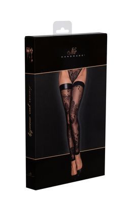 (SALE) Панчохи Noir Handmade F243 Tulle stockings with patterned flock embroidery - S SX0155 фото