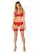 Панчохи Obsessive Ingridia stockings XS/S, бежеві з червоною резинкою SO9040 фото 4
