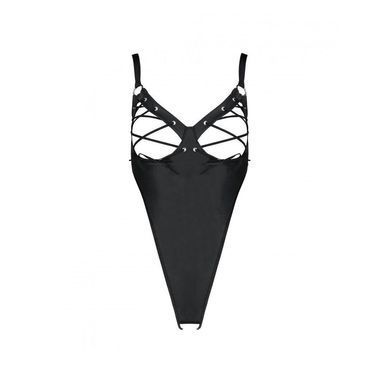 Боді з екошкіри з відкритим доступом Passion &mdash; Celine Body Black SO6403 фото