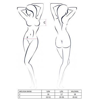 Комплект білизни Passion MELISSA BIKINI L/XL, black, ліф зі шнурівкою і трусики стрінги EL15901 фото