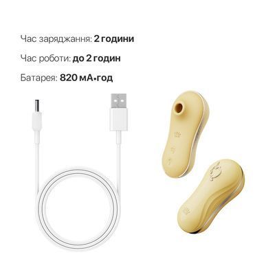 Набір 2в1 Zalo &mdash; UNICORN Yellow, віброяйце + вакуумний стимулятор SO6686 фото