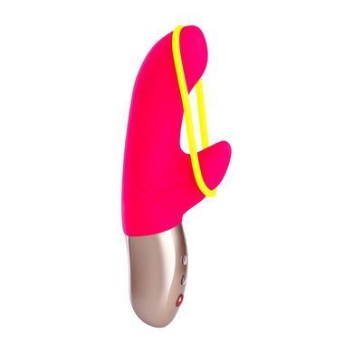 Міні вібратор-кролик Fun Factory &mdash; AMORINO pink/neon yellow зі стимулюючою знімною стрічкою SX0946 фото