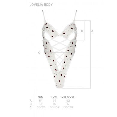 Вишукане боді з малюнком Passion &mdash; Lovelia Body White SO4756 фото