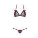 Комплект білизни Passion MELISSA BIKINI L/XL, black, ліф зі шнурівкою і трусики стрінги EL15901 фото 5