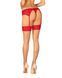 Панчохи Obsessive Ingridia stockings XL/2XL, бежеві з червоною резинкою SO9042 фото 2
