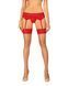 Панчохи Obsessive Ingridia stockings XL/2XL, бежеві з червоною резинкою SO9042 фото 1
