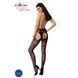 Сексуальні колготки-бодістокінги Passion S022 One Size, Black, імітація панчіх і пояса з гартерами PSS022B фото 4