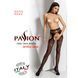 Сексуальні колготки-бодістокінги Passion S022 One Size, Black, імітація панчіх і пояса з гартерами PSS022B фото 7