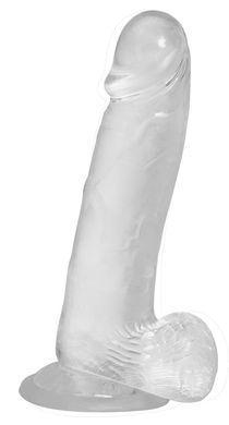 Прозорий фалоімітатор на присосці ADDICTION &mdash; Clear Dildo with Balls 8&Prime;, віброкуля в подарунок SX3153 фото