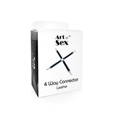 Хрестовина з натуральної шкіри Art of Sex &ndash; 4 Way Connector, чорний SO7480 фото