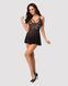 (SALE) Еротичний мереживний комплект із сіточкою Obsessive 838-BAB-1babydoll & thong black S/M, чорний, пен SO7181 фото 3