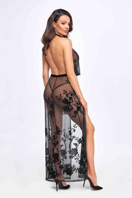 Сукня Noir Handmade F312 Divinity long flocked mesh dress with open back - S SX0309 фото