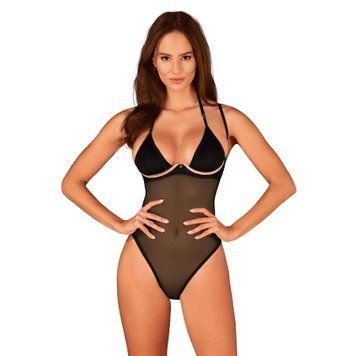 Напіврозоре боді Obsessive &mdash; Selinne Teddy Black SO8665 фото