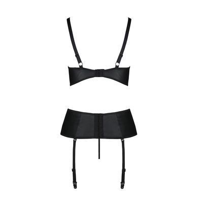 Корсет з відкритими грудьми Passion JANNIES CORSET XXL/XXXL black, стрінги в наборі SO8447 фото
