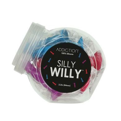 Набір фалоімітаторів ADDICTION Silly Willy 3.3&rdquo; Silicone Dildo, 3 кольори, 12 шт SX3154 фото