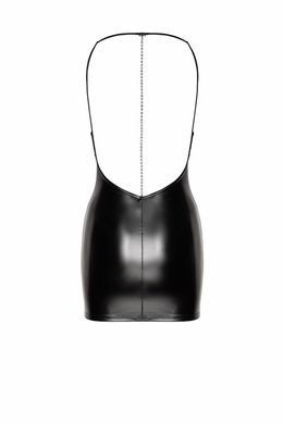 Сукня Noir Handmade F307 Mirage wetlook mini dress with jewelry rhinestone chain - 3XL SX0284 фото