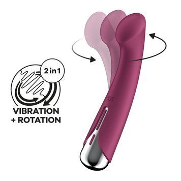 Вібратор з ротацією Satisfyer &mdash; Spinning G-Spot 1 Red, плоский майданчик для стимуляції точки G SX0555 фото