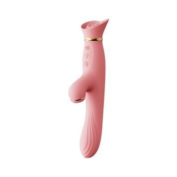 Вібратор Zalo &mdash; ROSE Vibrator Strawberry Pink з підігрівом та вакуумною стимуляцією клітора SO6680 фото
