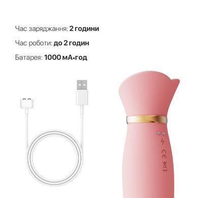 Вібратор Zalo &mdash; ROSE Vibrator Strawberry Pink з підігрівом та вакуумною стимуляцією клітора SO6680 фото