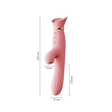 Вібратор Zalo &mdash; ROSE Vibrator Strawberry Pink з підігрівом та вакуумною стимуляцією клітора SO6680 фото