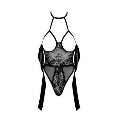 Мереживне боді з відкритим верхом Noir Handmade &mdash; Kissable - Sexy Kiss Body Black SX1959 фото