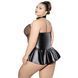 Боді з екошкіри зі спідницею JSY &mdash; P61158 Plus Size Black SX1876 фото 2