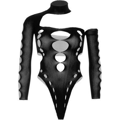 Безшовне боді на одне плече Leg Avenue &mdash; Seamless Thong Back Bodysuit One Size Black SO9097 фото