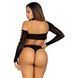 Безшовне боді на одне плече Leg Avenue &mdash; Seamless Thong Back Bodysuit One Size Black SO9097 фото 2