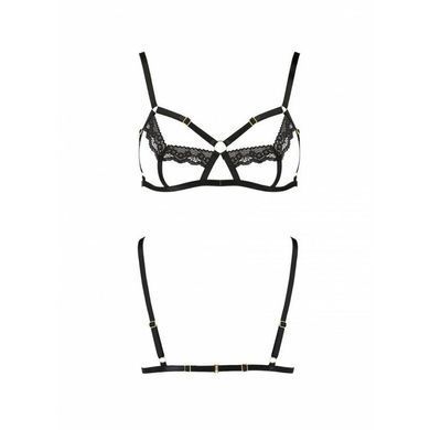 Бюстгальтер-стрепи з мереживом Passion Exclusive SOLON BRA L/XL, black PS28001 фото