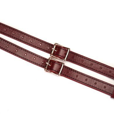 Шкіряні трусики для страпона Liebe Seele Wine Red Strap on Harness, універсальний розмір SO9464 фото