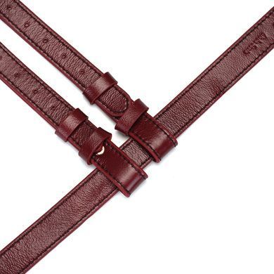 Шкіряні трусики для страпона Liebe Seele Wine Red Strap on Harness, універсальний розмір SO9464 фото