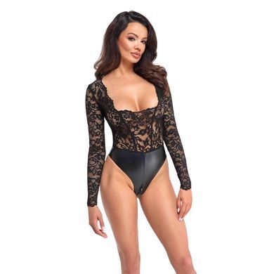 Мереживне боді з довгими рукавами Noir Handmade &mdash; F296 Psyche Black SX0213 фото