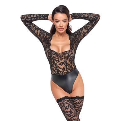 Мереживне боді з довгими рукавами Noir Handmade &mdash; F296 Psyche Black SX0213 фото