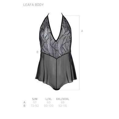 Сітчасте боді з мереживом Passion &mdash; Leafa Body Black SX0500 фото