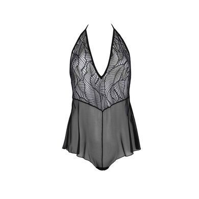 Сітчасте боді з мереживом Passion &mdash; Leafa Body Black SX0500 фото
