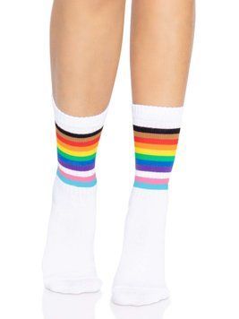 Шкарпетки жіночі в смужку Leg Avenue Pride crew socks Rainbow, 37&ndash;43 розмір SO8584 фото