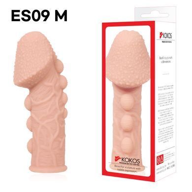 Насадка на член Kokos Extreme Sleeve ES.09 размер M, утолщающая, стимулирующий рельеф SO1819 фото