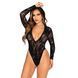 Мереживне боді зі стразами Leg Avenue &mdash; Rhinestone Lace Deep-V Bodysuit One Size Black SX1754 фото 1