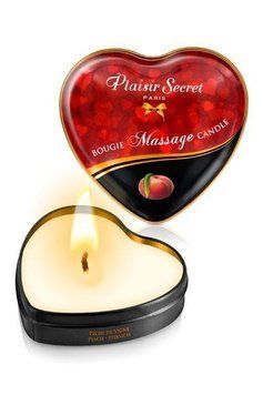 Розпродаж!!! Масажна свічка-серце Plaisirs Secrets Peach (35 мл) (термін 09.2025) SO1872-R фото
