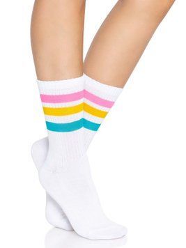 Шкарпетки жіночі в смужку Leg Avenue Pride crew socks Pansexual, 37&ndash;43 розмір SO8585 фото