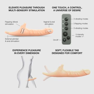 Вібронасадка для страпону з вакуумною стимуляцією Strap-On-Me Multi Orgasm Realistic Dildo M Vanilla SX4036 фото