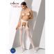 Еротичні панчохи-стокінги Passion S024 One Size, White, імітація панчіх та пояса з гартерами PSS024W фото 2