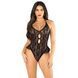 Мереживне боді з відкритою спинкою Leg Avenue &mdash; Lace Floral Lace Halter Teddy With Flutter Accent One Size Black SX1755 фото 1
