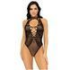 Мереживне боді Leg Avenue &mdash; Net And Lace Halter Bodysuit One Size Black SO7898 фото 1